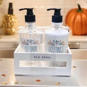 NEW Rae Dunn Autumn Greetings Hand Soap And Hand Lotion In Cranberry Apple Sitti